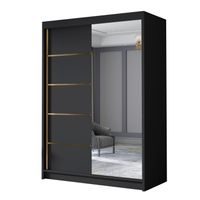 Szafa przesuwna LUNGO III 120-pojemna garderoba-CZARNY