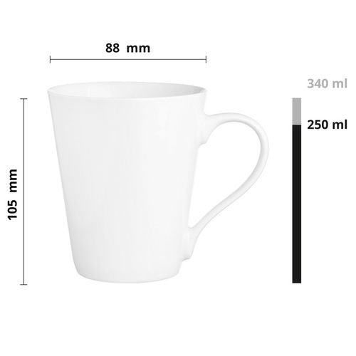 Kubki ceramiczne białe GLASMARK zestaw 6szt kawę latte herbatę 250ml na Arena.pl