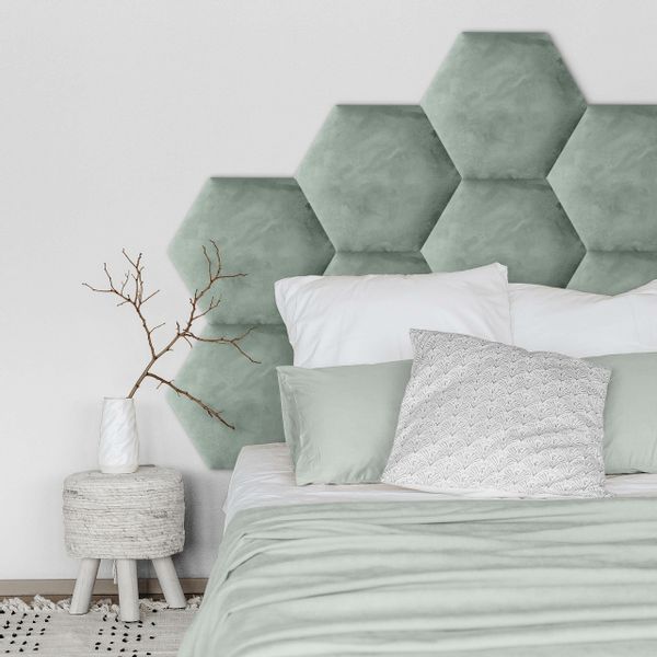 PANELE TAPICEROWANE PLASTER MIODU Heksagon MIĘTOWY 26cm x 30cm zdjęcie 8