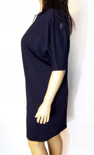 KARKO sukienka granatowa tuba plus size 50/52 na Arena.pl