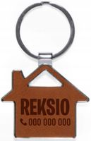 grawer BRELOK SKÓRZANY identyfikator IMIĘ PSA numer telefonu PERSONALIZACJA