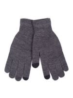 Rękawiczki męskie pięciopalczaste szare z ABS dotykowe 23 YOCLUB