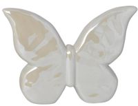 Motyl ceramiczny beżowy perłowy mały