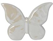 Motyl ceramiczny beżowy perłowy mały