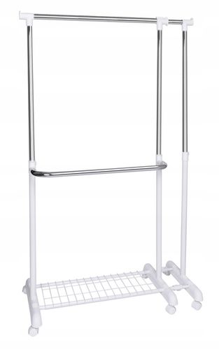 WIESZAK NA UBRANIA BUTY KÓŁKACH STOJĄCY STOJAK SKANDYNAWSKI BIAŁY na Arena.pl