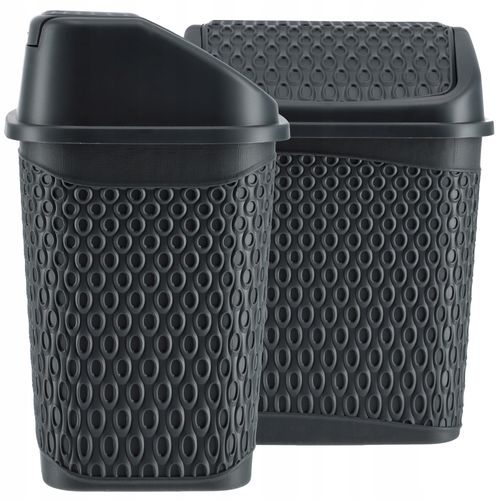 KADAX Kosz Na Śmieci Łazienkowy Szary 6,2L Uchylny Pojemnik na Arena.pl