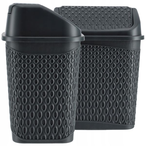 KADAX Kosz Na Śmieci Łazienkowy Szary 6,2L Uchylny Pojemnik zdjęcie 4