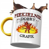 Kubek Żółty Dla Grafika Piekielnie Dobry Grafik Z Nadrukiem Ze Zdjęciem