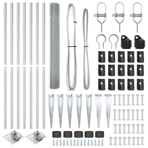 Ogrodzenie z słupkami Srebrny 1.4 x 10 m Stal na Arena.pl