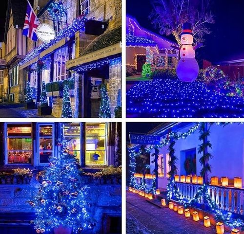 Lampki Choinkowe Flash 500 NIEBIESKIE + Biały Zimny FLASH na Arena.pl