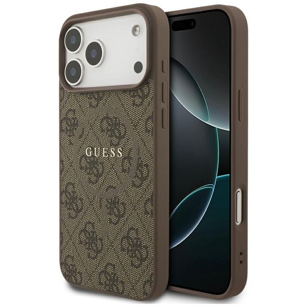 Etui Guess 4G Ring Classic Logo MagSafe do iPhone 17 Pro Max brązowy zdjęcie 1