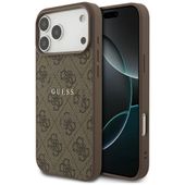 Etui Guess 4G Ring Classic Logo MagSafe do iPhone 17 Pro Max brązowy