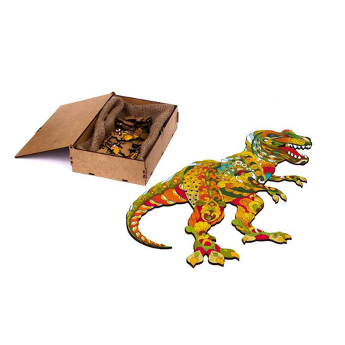 Puzzle Drewniane Układanka Tyranozaur Dinozaur Kolorowy Ozdoba Pua3-00718 na Arena.pl