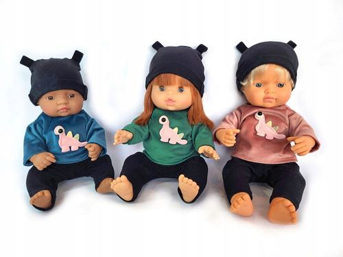 Ubranko dla lalek Koplet bluzka + getry+ czapka Miniland 32-38 cm kolory na Arena.pl