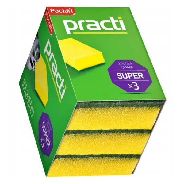 Gąbki do naczyń 3szt Paclan Practi zdjęcie 1
