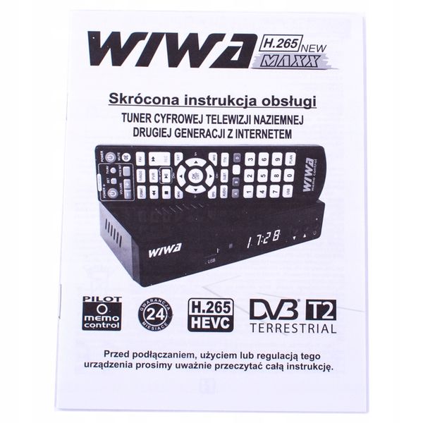 Tuner Dekoder Telewizji WIWA DVBT2 HEVC H.265 MAXX zdjęcie 2