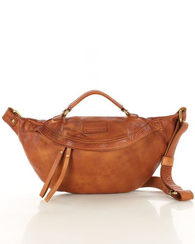 Torebka nerka damska skórzana listonoszka - MARCO MAZZINI brąz koniak na Arena.pl