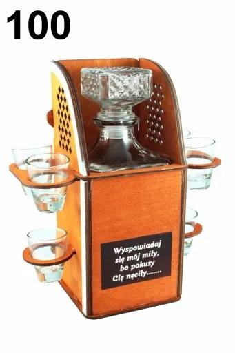 Karafka na alkohol 6 kieliszków kieliszki prezent URODZINY 18-99 WZORY zdjęcie 12