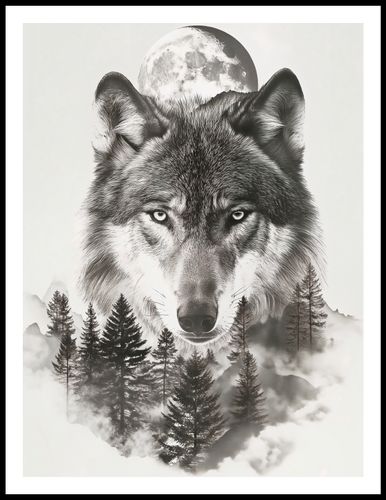 Plakat 60x80cm Wilczy Duch Lasu na Arena.pl