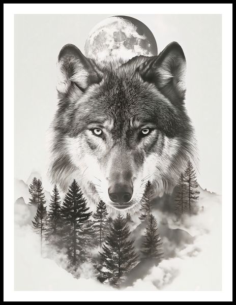 Plakat 60x80cm Wilczy Duch Lasu zdjęcie 3