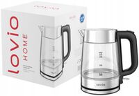 Czajnik elektryczny bezprzewodowy szklany STALOWY LED INOX 1,7l 2200W Lovio
