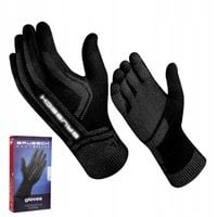 Termoaktywne RĘKAWICZKI DO BIEGANIA BRUBECK sportowe czarne ODBLASKOWE