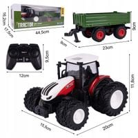 Traktor na Akumulator RC Ciągnik z Przyczepą Pojazd Zdalnie Sterowany Pilot