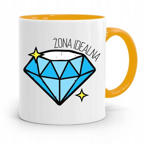 Kubek Żółty Dla Dziewczyny Panny Żona Idealna Z Nadrukiem Ze Zdjęciem na Arena.pl