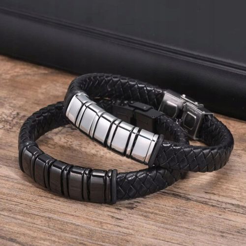 Bransoletka Skórzana dla Mężczyzny z Grawerem IMIONA DATY Prezent na Arena.pl