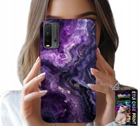 ETUI DO XIAOMI REDMI 9T - FIOLETOWY MARMUREK MODNE KOBIECE + SZKŁO