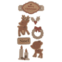 NAKLEJKI 3D 7 SZT ŚWIĄTECZNE CRAFT