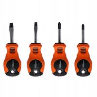 Zestaw wkrętaków krótkie 4 sztuki 2 płaskie + 2 krzyżowe KD10910