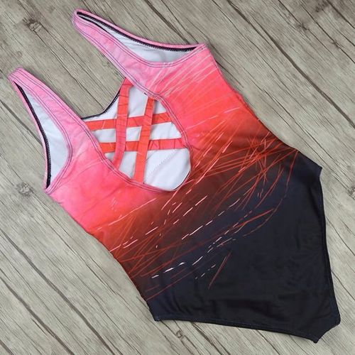 WYSZCZUPLAJĄCY STRÓJ JEDNOCZĘŚCIOWY KOSTIUM KĄPIELOWY CIENIOWANY OMBRE M na Arena.pl