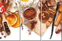 60 90CM OBRAZ 3 ELEM DOMOWE CIASTECZKA DRUK PŁÓTNO RAMA