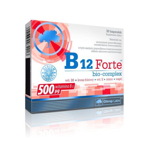 OLIMP B12 FORTE BIO-COMPLEX 3X30kaps WITAMINY MINERAŁY WAPŃ ŻELAZO na Arena.pl