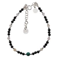 Bransoletka mix - Turmalin, cytryn, kwarc różowy i srebro