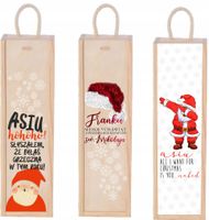 SKRZYNKA NA WINO prezent Mikołajki Święta nadruk
