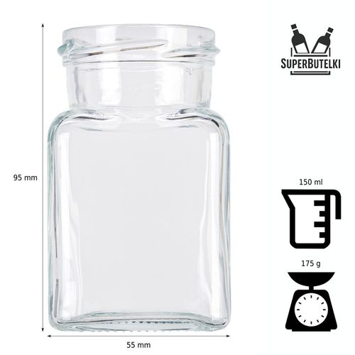 10x SŁOIK SZKLANY 150 ML NA PRZYPRAWY DŻEM MIÓD KONFITURY SOKI SÓL na Arena.pl