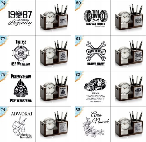 Nowoczesny przybornik z zegarem z Twoim tekstem imieniem DLA KSIĘGOWEJ na Arena.pl