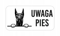GRAWER Tabliczka nierdzewna 20x10 UWAGA PIES Dog niemiecki