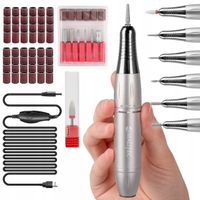 FREZARKA DO PAZNOKCI MANICURE PEDICURE MOCNA PROFESJONALNA ZESTAW FREZÓW
