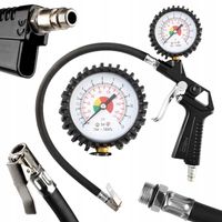 NEO PISTOLET DO POMPOWANIA KÓŁ Z MANOMETREM 0-12 BAR ZACZEP + WĘŻYK 14-714