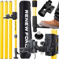 Statyw Rozporowy 365cm Tyczka do Lasera Poziomicy + Adaptery do skosów
