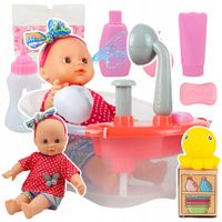 LALKA Laleczka BOBAS 30CM do Karmienia i Mycia Wanna z Prysznicem Leci Woda