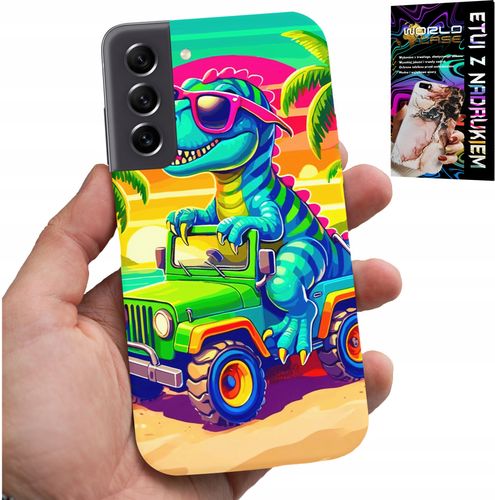 ETUI DO SAMSUNG GALAXY S22 PLUS - DINOZAUR W CIĘŻARÓWCE WZORY DLA DZIECI na Arena.pl