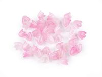 KWIATY DZWONECZKI BARWIONE JASNY RÓŻ  9x11MM 10SZT