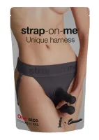 strap-on-me unique harness one size szary - mikrofi b ra, regulowany