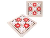 Gra planszowa kółko i krzyżyk drewniana dla dzieci biało-czerwony