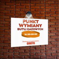 nadruk UV TABLICZKA reklamowa z lampą led 40x30 dibond PUNKT WYMIANY BUTLI