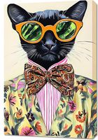 Obraz 60x90cm Vintage Plakat Artystyczny | Portret | Kot | Pop Art